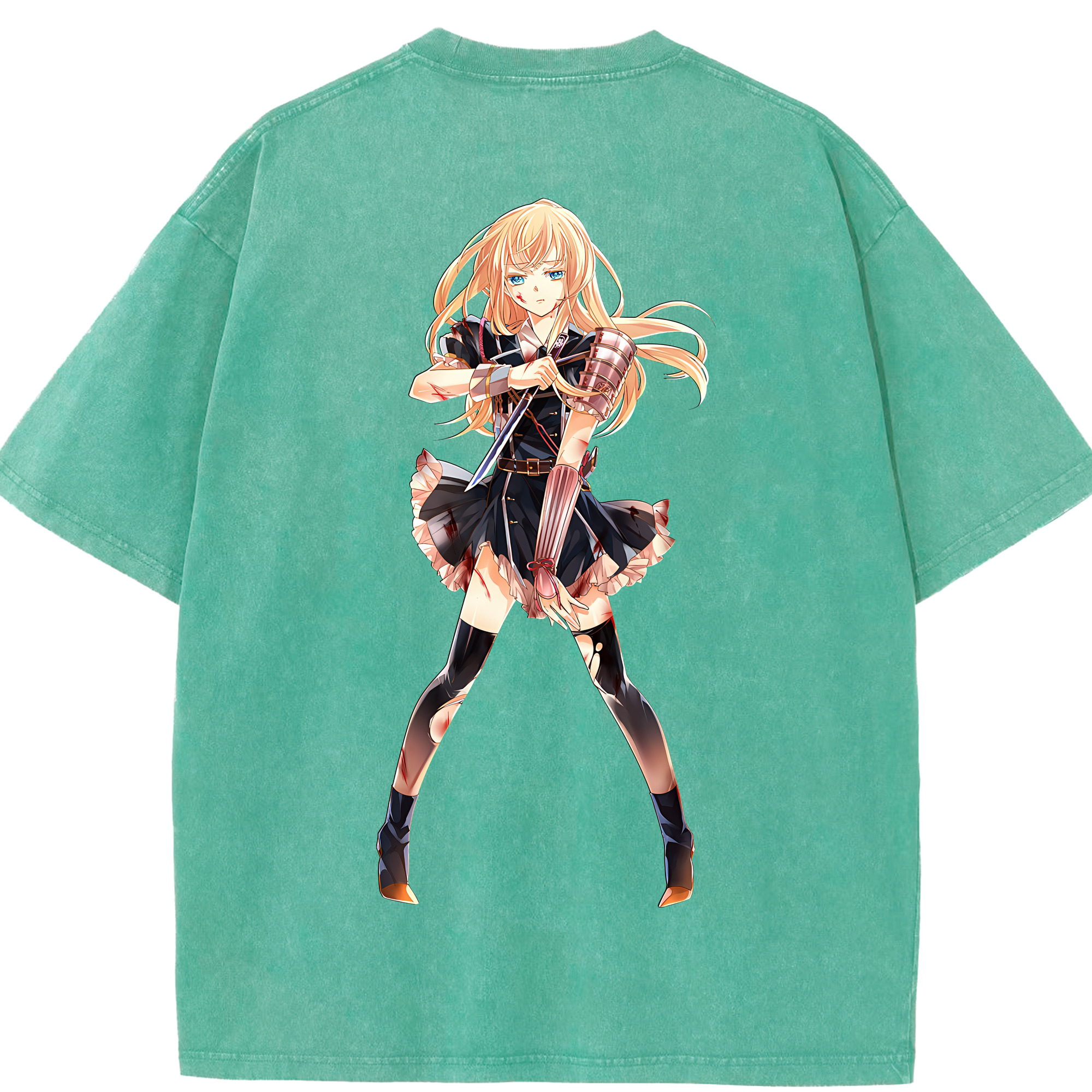 （画像用） 刀剣乱舞 Touken Ranbu 綿100% ヴィンテージ風 半袖Tシャツ（背面プリント）
